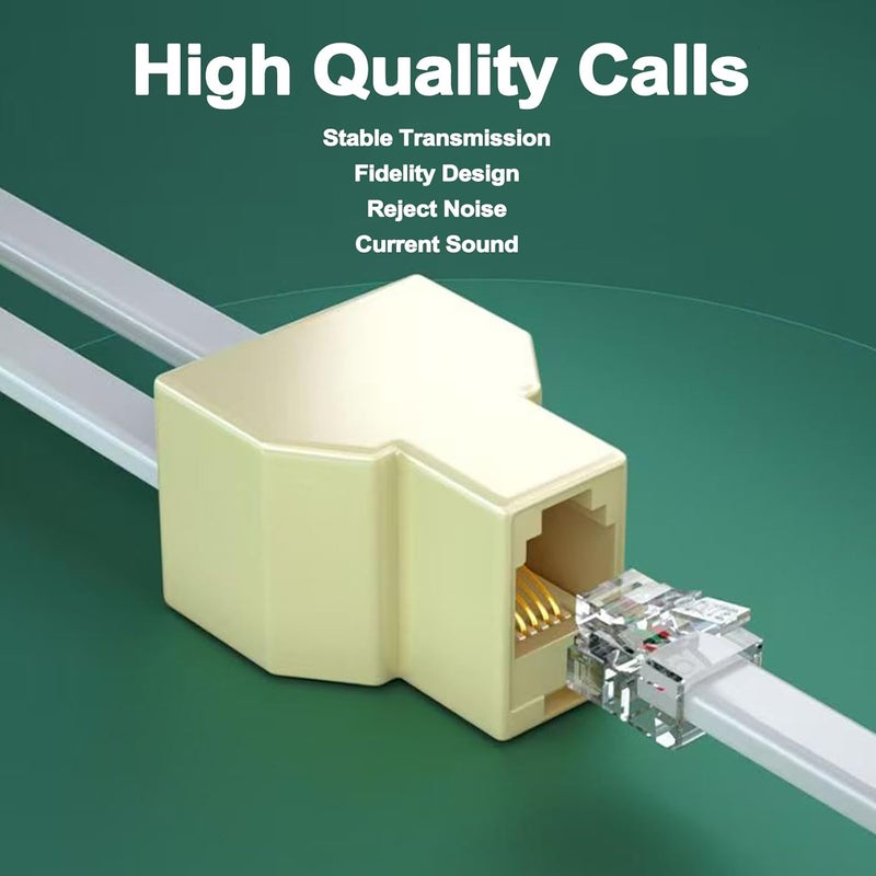 HAWAKA Telehone Ethernet Telephone Cable Adapter (Beige-L) - Image 3
